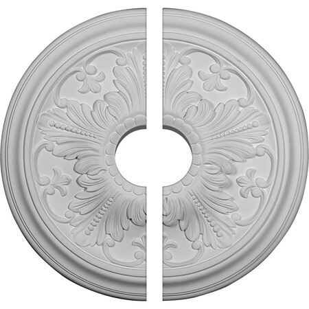 Ekena Millwork Vienna Ceiling Medallion, Two Piece (Fits Canopies up to 3 1/2"), 16 7/8"OD x 3 1/2"ID x 5/8"P CM17VI2-03500